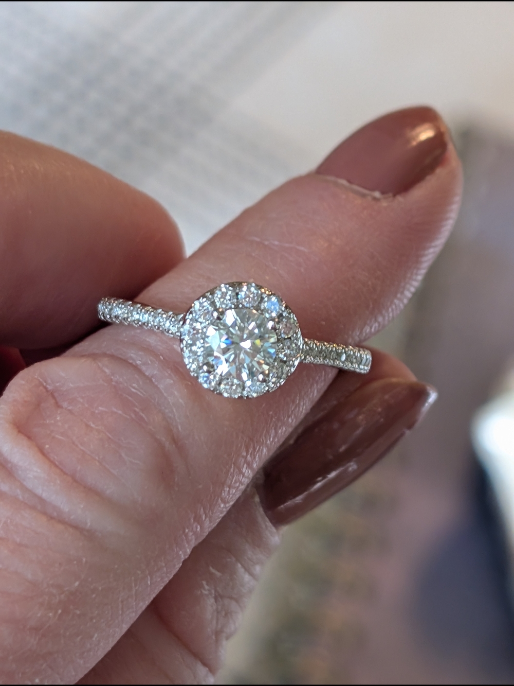 Classic Halo Moissanite Engagement Ring